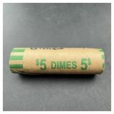 $5 Roll Of Mercury Silver Dimes (50 Coins); Full R