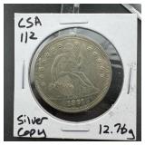 1861 CSA Seated Liberty Half Dollar Copy ï¿½