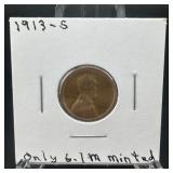 1913-s Lincoln Wheat Cent ï¿½ Key San Francisco Mint