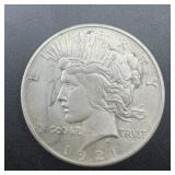 1921 Peace Silver Dollar; First Year Of The Peace