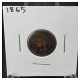 1865 Indian Head Cent ï¿½ Circulated Example With St