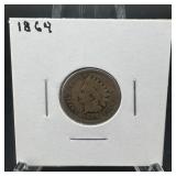 1864 Indian Head Cent ï¿½ Bronze Issue. Circulated E