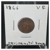 1866 Indian Head Cent ï¿½ Very Fine Appearance With