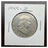1949-d Franklin Silver Half Dollar