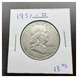 1950-d Franklin Silver Half Dollar
