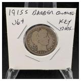1915-s  Barber Silver Quarter, Key Date