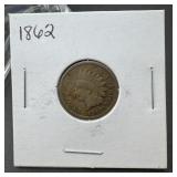 1862 Indian Head Cent Penny