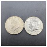 1964-D & 1966 Silver Kennedy Half Dollar coins