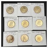 9 Coin Sacagawia Proof Dollar Lot