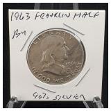 1963 Franklin Silver Half Dollar; Higher Grade