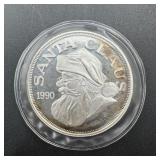 1990 Santa Claus 1 oz .999 Fine Silver Round