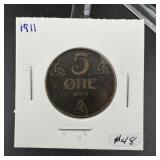 1911 NORWAY 5 ORE