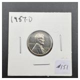 1957-D Silver Colored Wheat Penny