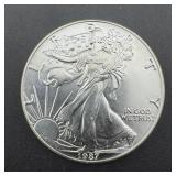 1987 American Silver Eagle 1 oz .999 Silver