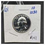 1961 Proof Wahington Silver Quarter
