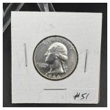 1964-D Washington Silver Quarter - Looks Unc