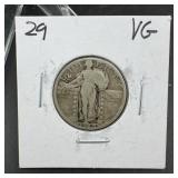 1929 Standing Liberty Silver Quarter VG