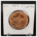 1oz .999 Copper ' Weed We Trust' Round