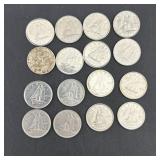 16 Coin Lot Canada Dimes