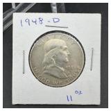 1948-d Franklin Silver Half Dollar