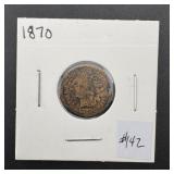 1870 Indian Head Penny - clear date, low mintage