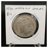 1890 Morgan Silver Dollar; Higher Grade