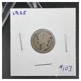 1925 Mercury Dime