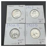 (4) Bu Washington Silver Quarter Lot