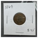 1869 Indian Head Cent Penny