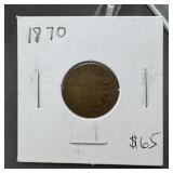 1870 Indian Head Cent Penny