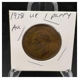 1938 Uk 1 Aupenny; Higher Grade