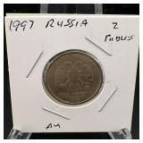 1997 Russia 2 Rubnles Au; Higher Grade