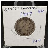 1897 Barber Silver Quarter