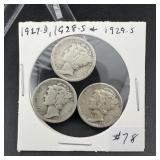 The Mercury Silver Dimes - 1927-D, 1928-S & 1929-S