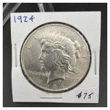 1924 Peace Silver Dollar  - sharp looking coin