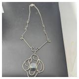 Sterling Silver Black & White Stone Necklace 925 2