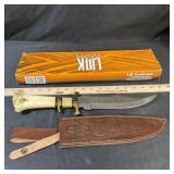 Lmk Custom Bowie Knife With Bone Handle & Sheath,