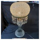 Antique Brilliant Cut Glass Mushroom Parlor Lamp W