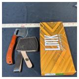 Lmk Small Damascus Hatchet With Sheath (red Handle