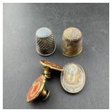 Vintage Thimbles And Pins Lot