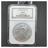 2001 American Silver Eagle Ngc Ms69
