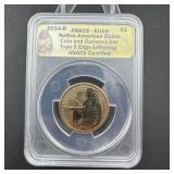 2014-d Native American Dollar Anacs Pr70 Dcam