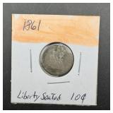 1861 Seated Liberty Silver Dime