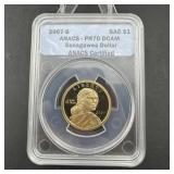 2007-s Sacagawea Dollar Anacs Pr70 Dcam