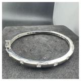 Sterling Silver Hinged Bangle Bracelet 925 17 Gram