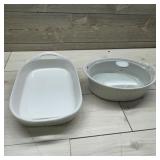 White Ceramic Corning Ware Bakeware Lot