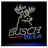 Busch Beer Deer Stag Buck Antlers Beer Lager Neon