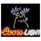 Coors Light Deer Buck Beer Hunters Neon Sign