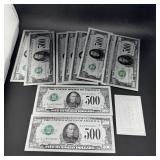 Silver Foil $500 Novelty Note Set