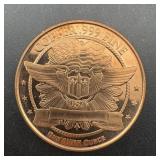 Copper Round Washington Quarter Design